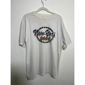 Vintage New York 2000 Turn the Century with Christ T-Shirt White‎ Y2K Religious